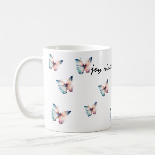 Aqua Lila Joy erhebt sich vom Soul Butterfly Kaffeetasse (Links)
