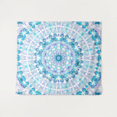 Aqua Lila Kaleidoskop Wandteppich (Vorderseite (Horizontal))