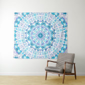 Aqua Lila Kaleidoskop Wandteppich (Beispiel (Horizontal))