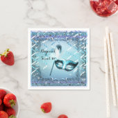 Aqua & Lila Masquerade Maske Elegantes Ball Party Serviette (Beispiel)