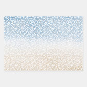 Aqua Lila Ombre Aquarelle Leopardrucke Geschenkpapier Set (Vorderseite 3)