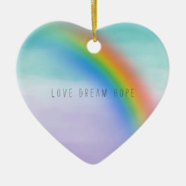 Aqua Lila Rainbow Inspiration Liebe Dream Hope Keramik Ornament
