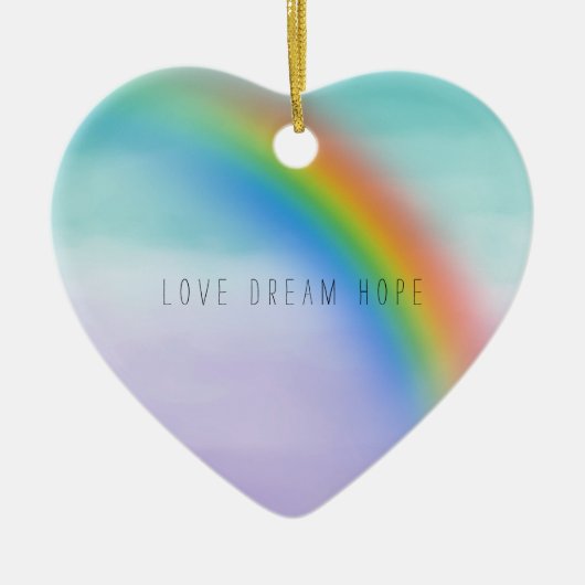 Aqua Lila Rainbow Inspiration Liebe Dream Hope Keramik Ornament (Vorne)