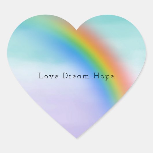 Aqua Lila Rainbow Inspiration ombre wassercolor Herz-Aufkleber (Vorderseite)