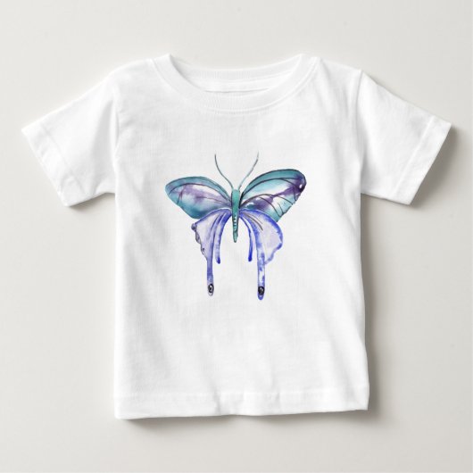 Aqua Lila Schmetterling Baby T-shirt (Vorderseite)