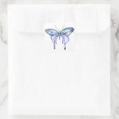 Aqua Lila Schmetterling Quadratischer Aufkleber (Tasche)