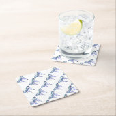 Aqua Lila Schmetterling Rechteckiger Pappuntersetzer (Vor Ort)