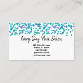 Aqua Lila Sequins Large Text NAILS Custom Visitenkarte (Rückseite)