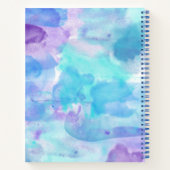 Aqua Lila Wasserfarbe Name hinzufügen Notizblock (Rückseite)