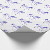 Aqua Lila White Unicorn Geschenkpapier (Ecke)