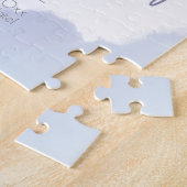 Aqua Lilac Blätter Save the Date Puzzle (Seite)