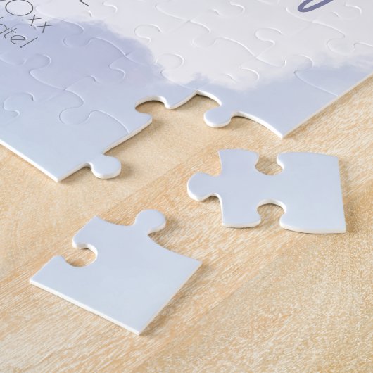 Aqua Lilac Blätter Save the Date Puzzle (Seite)