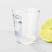 Aqua Lilac Blätter Save the Date Schnapsglas (Rechts)