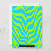 Aqua & Lime Green Zebra Abschluss Einladung (Rückseite)