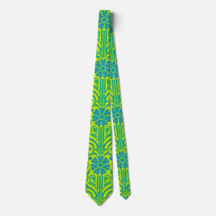 Aqua-Limette Retro-Stil Vintage-Kunst Krawatte
