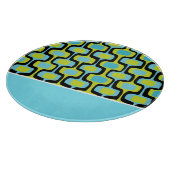 Aqua Limon Black Mid Century Mod Retro Muster Schneidebrett (Ecke)