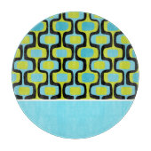 Aqua Limon Black Mid Century Mod Retro Muster Schneidebrett (Vorderseite)
