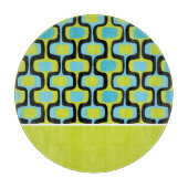 Aqua Limon Black Mid Century Mod Retro Muster Schneidebrett (Vorderseite)