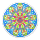 Aqua Limon Mandala Boho Keramikknauf (Vorderseite)