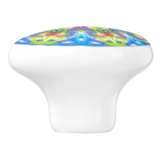 Aqua Limon Mandala Boho Keramikknauf (Seitenansicht)