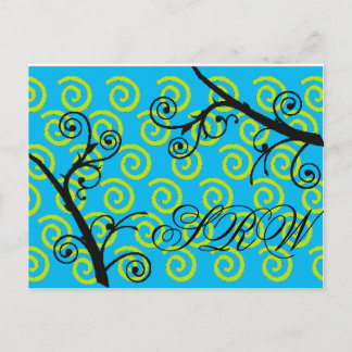 Aqua & Limon Twisty Wirbel Postkarte