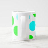 Aqua Limon und White Polka Dots Jumbo-Tasse (Rückseite)
