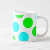 Aqua Limon und White Polka Dots Jumbo-Tasse (Rechts)