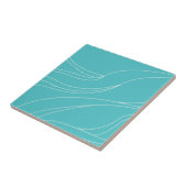 Aqua Line Wellen Modern Minimalist Abstrakt Fliese (Seite)