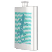 Aqua Lizard Aqua White Zickzack Strip Flask Flachmann (Links)