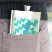 Aqua Lizard Aqua White Zickzack Strip Flask Flachmann (Beispiel)