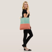 Aqua Lmon Streifen Tasche (Am Model)