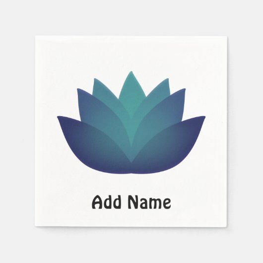 Aqua Lotus Blume Illustration Serviette (Vorderseite)