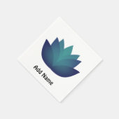 Aqua Lotus Blume Illustration Serviette (Ecke)
