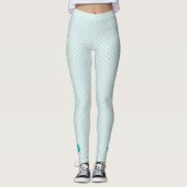 Aqua Lotus Polka Dot Yoga Leggings (Vorderseite)