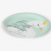 Aqua mädchenhaftes Foto wunderschönes Party Pappteller (Schrägansicht)