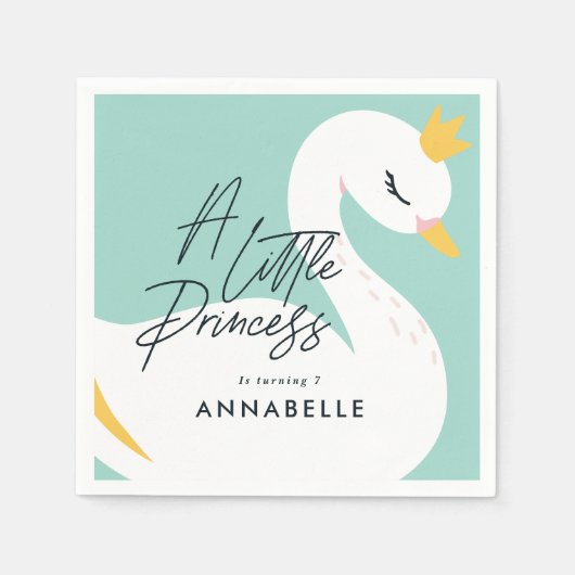 Aqua mädchenhaftes Foto wunderschönes Party Serviette (Vorderseite)