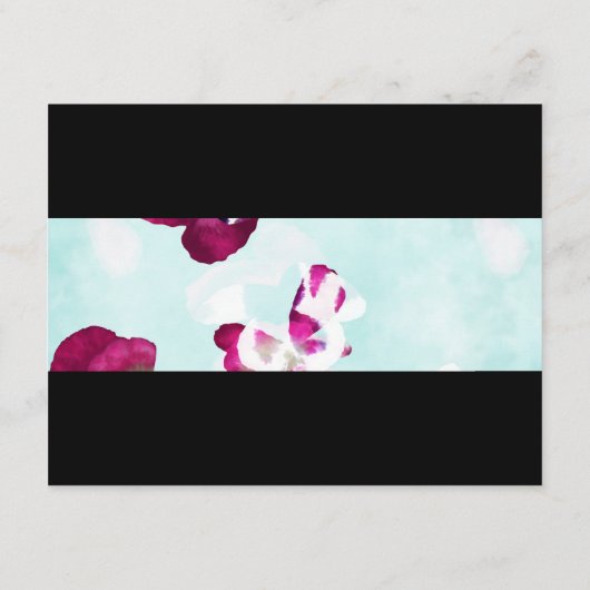 Aqua, Magenta, Save the Date Karte mit schwarzen H (Rückseite)