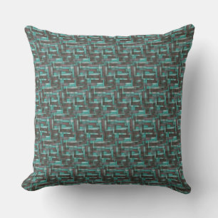 Aqua Mahogany Jumble Pattern Throw Kissen
