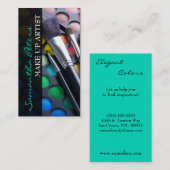 Aqua Make up Artist Palette Brush Business Card Visitenkarte (Vorne/Hinten)