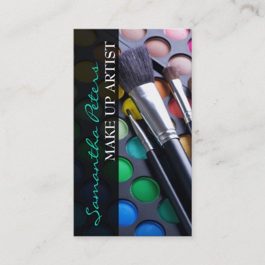 Aqua Make up Artist Palette Brush Business Card Visitenkarte (Vorderseite)