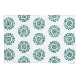 Aqua Mandala Pattern Boho Kissenbezug