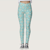 Aqua Mandala Pattern Leggings (Vorderseite)