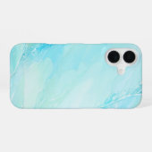 Aqua Marble Abstract Art Phone Case iPhone 16 Hülle (Rückseite (Horizontal))