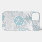 Aqua Marbled Mit Monogramm Case-Mate iPhone Case (Rückseite (Horizontal))