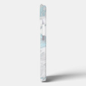 Aqua Marbled Mit Monogramm Case-Mate iPhone Case (Rückseite / Links)