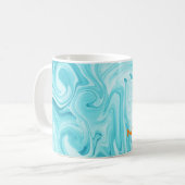 Aqua Marbled Paint NAME Orange Modern Art Fun Kaffeetasse (Vorderseite Links)