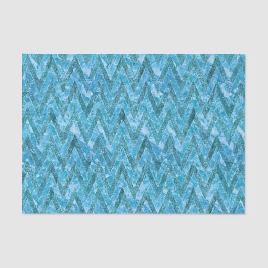 Aqua Marbled Zickzack Seidenpapier (Vorderseite)