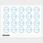 Aqua Marigold Monogram Stickers (Blatt)