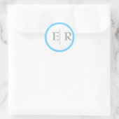 Aqua Marigold Monogram Stickers (Tasche)