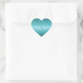 Aqua-marine Flora 1,5" Heart Sticker (Tasche)